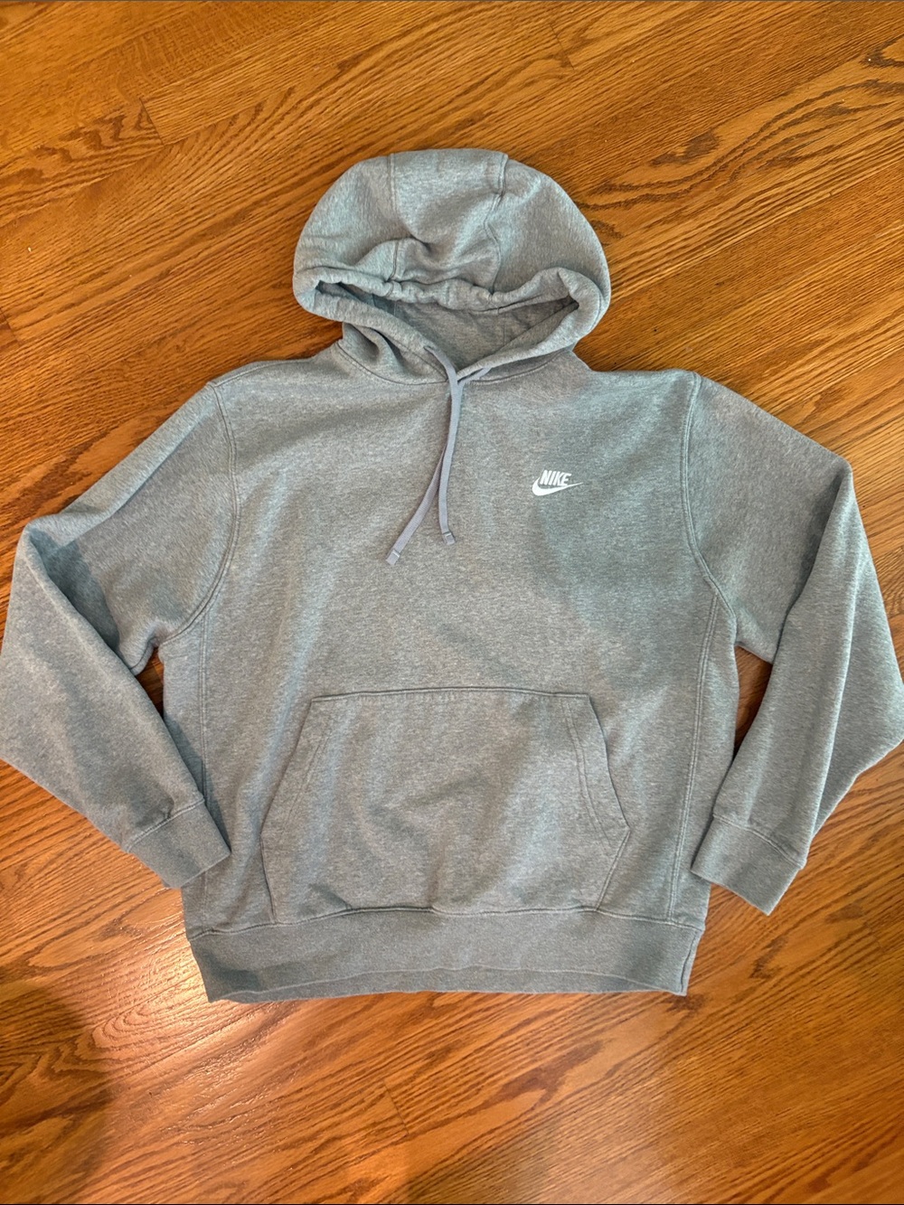 Nike Gray Heather Pullover Hoodie with White Swoosh